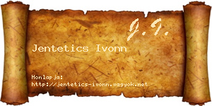 Jentetics Ivonn névjegykártya